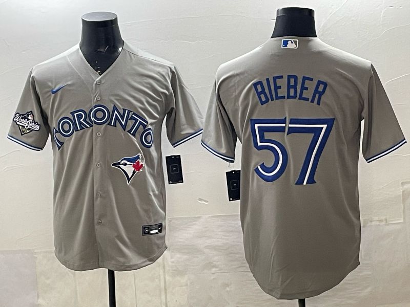 Men Toronto Blue Jays #57 Bieber Grey 2026 Nike Game MLB Jersey 002